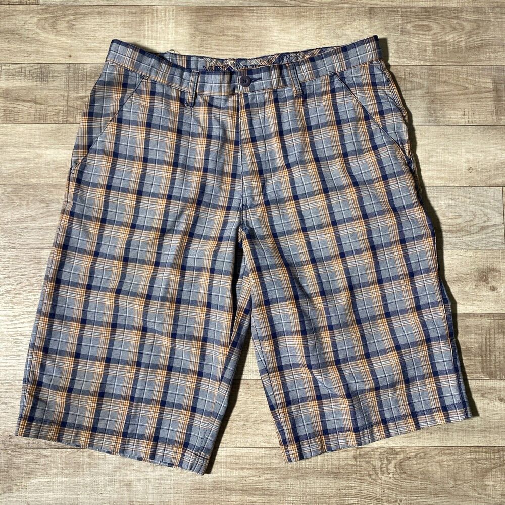 Vurt Shorts Mens Size 34 Board Casual Active Golf Walking Bermuda Plaid